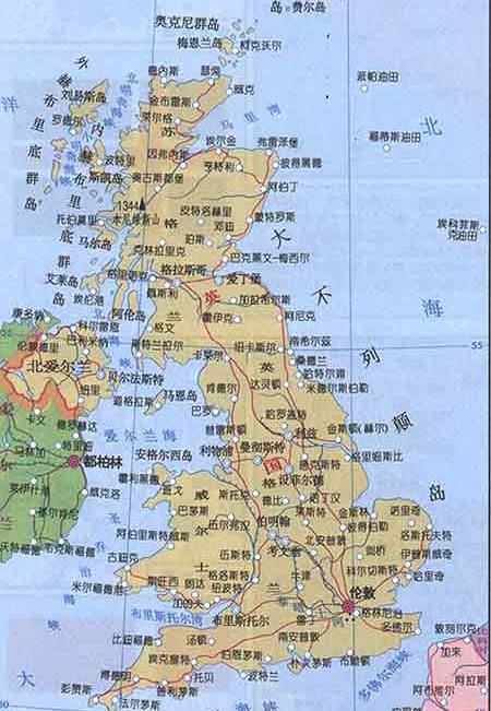 留学英国地图,英国地图高清中文版