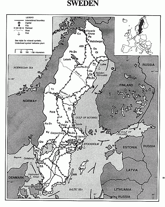 瑞典地图,瑞典地图高清中文版