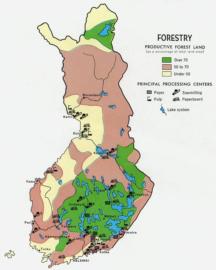芬兰地图森林分布图,芬兰地图高清中文版