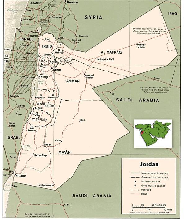 约旦哈希姆王国地图,约旦地图高清中文版