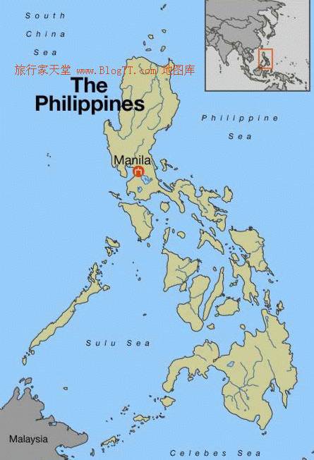 马尼拉位置示意地图,菲律宾地图高清中文版